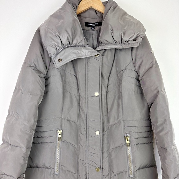 Kenneth Cole Knee Length Quilted Down Puffer Coat - Picture 3 of 10
